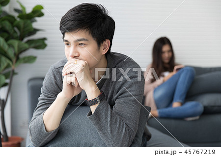 A couple relaxing at home. 45767219