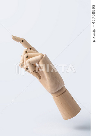 wooden hand with number 1 posture wooden hand with number 1 posture 45768998