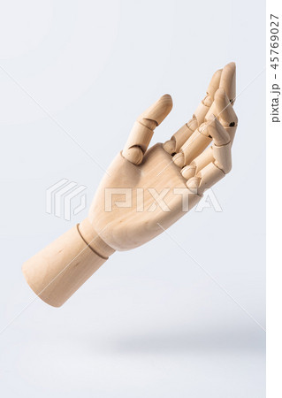 wooden raise hand with gesture isolated on white wooden raise hand with gesture isolated on white 45769027
