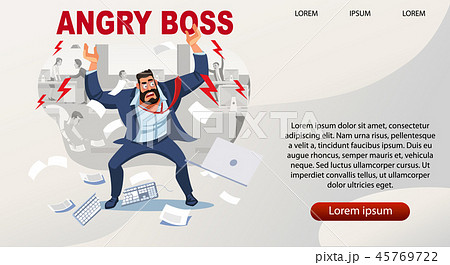 Angry boss screams in chaos at his subordinates 45769722