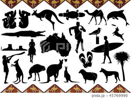 Australia travel icons, Vector 45769990