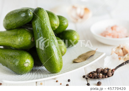 Ingredients for cooking pickled cucumbers Ingredients for cooking pickled cucumbers 45770420
