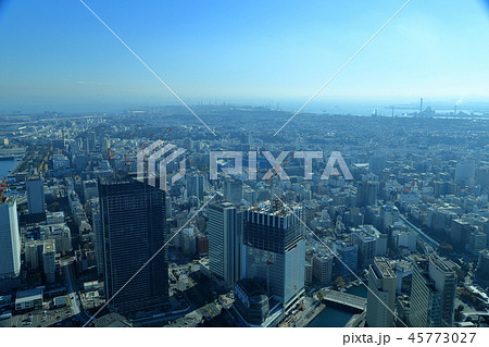 横浜ランドマークタワー　スカイガーデンからの風景　横浜スタジアム方面 45773027