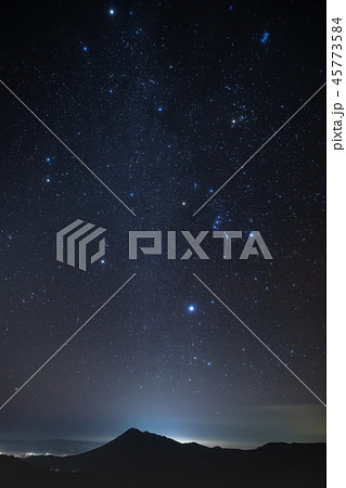 「岩手県」八幡平アスピーテライン展望台からの星空と夜景 「岩手県」八幡平アスピーテライン展望台からの星空と夜景 45773584