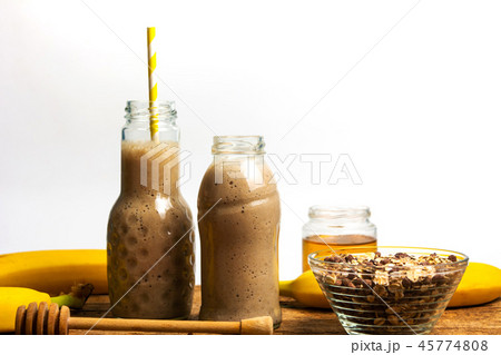 Banana healthy smoothie in a jar 45774808