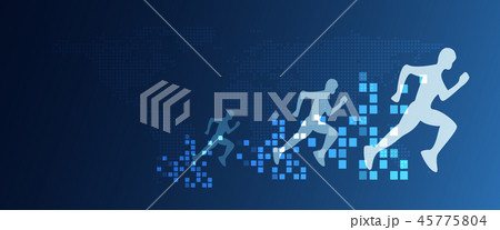 Digital transformation abstract running people Digital transformation abstract running people 45775804