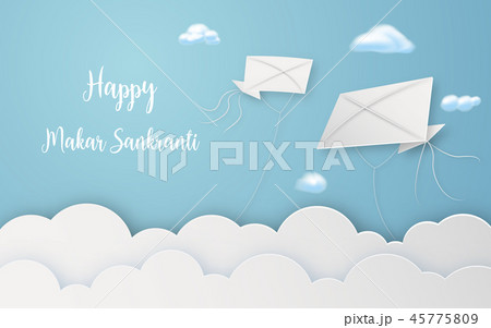 Happy Makar Sankranti festival with flying kites 45775809