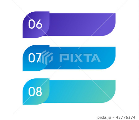 Layout workflow. Outline colorful menu for app interface. Number options. Web design elements for Layout workflow. Outline colorful menu for app interface. Number options. Web design elements for 45776374