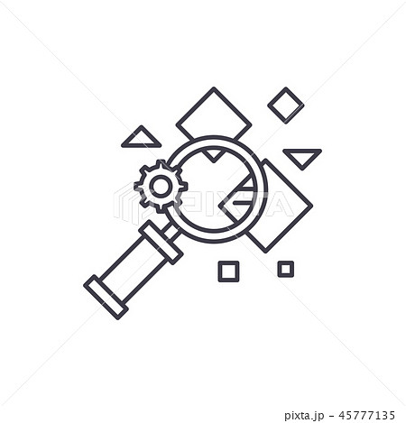 Fact search line icon concept. Fact search vector linear illustration, symbol, sign 45777135