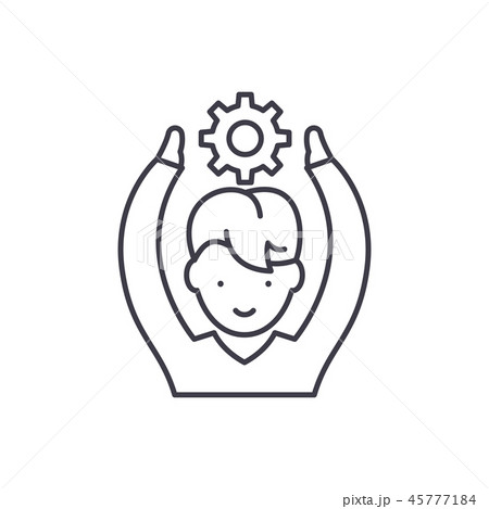 Employee potential line icon concept. Employee potential vector linear illustration, symbol, sign 45777184