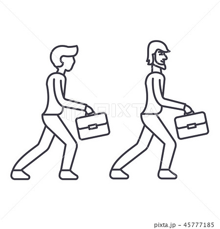 Employee competition line icon concept. Employee competition vector linear illustration, symbol 45777185