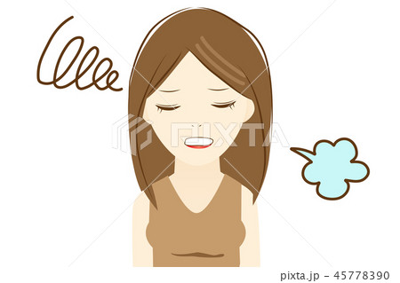 女性ＯＬ風ため息 45778390