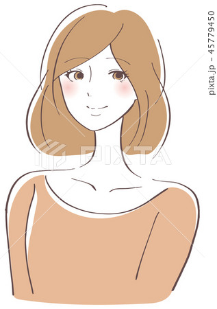 笑顔 女性 イラストのイラスト素材