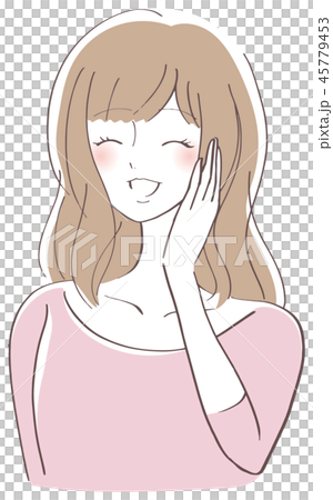笑顔 女性 イラストのイラスト素材