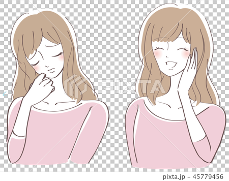 Anxiety pleasure woman illustration set 45779456