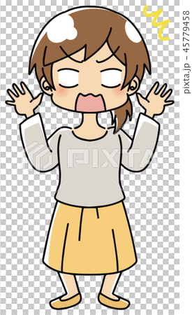 驚く 女性 イラスト 驚く 女性 イラスト 45779458