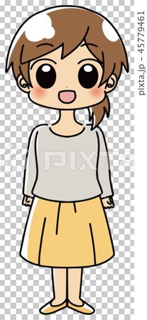 笑顔　女性　イラスト 45779461