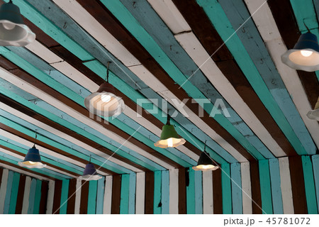 Vintage wood ceiling. Vintage wood ceiling. 45781072