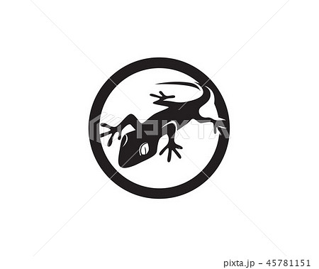 Lizard Chameleon Gecko Silhouette black vector Lizard Chameleon Gecko Silhouette black vector 45781151