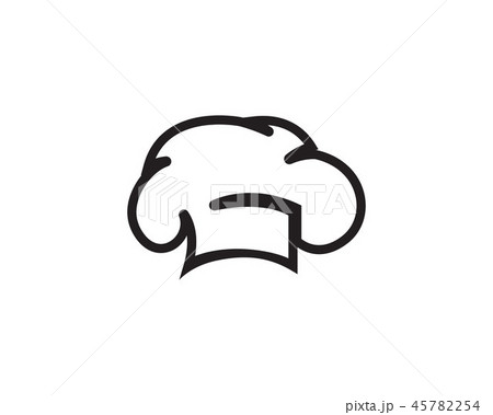 Chef hat logo and symbols black color vector icon Chef hat logo and symbols black color vector icon 45782254