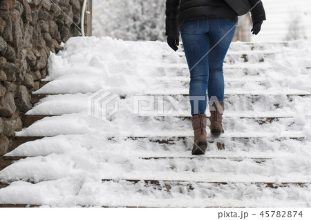 stairs in the snow 45782874