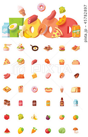 Vector food icon set 45782897