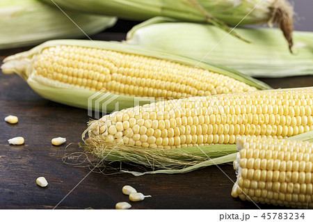 corn lies on the table 45783234