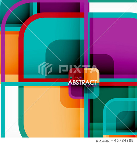 Colorful round squares modern geometric background Colorful round squares modern geometric background 45784389