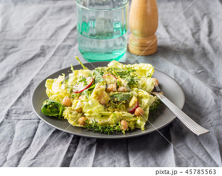 Plant based avocado spinach salad with chickpeas Plant based avocado spinach salad with chickpeas 45785563