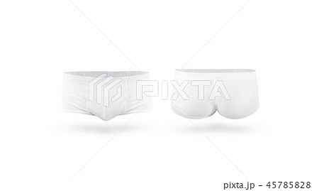 Blank white mens underpants mock up front and back view, Blank white mens underpants mock up front and back view, 45785828