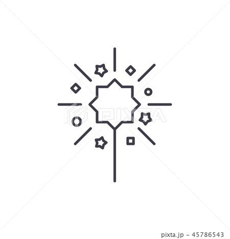 Sparklers line icon concept. Sparklers vector linear illustration, symbol, sign 45786543