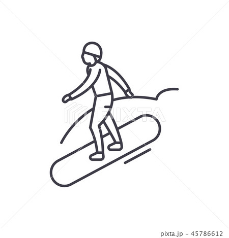 Snowboard line icon concept. Snowboard vector...のイラスト素材