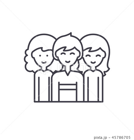 Sexual equality line icon concept. Sexual equality vector linear illustration, symbol, sign 45786705