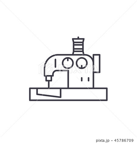 Sewing machine line icon concept. Sewing machine vector linear illustration, symbol, sign 45786709