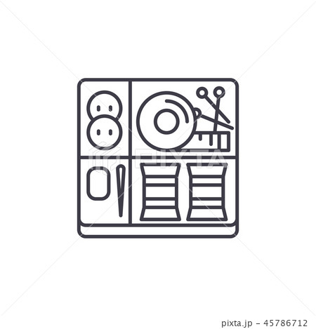 Sewing kit line icon concept. Sewing kit vector linear illustration, symbol, sign 45786712