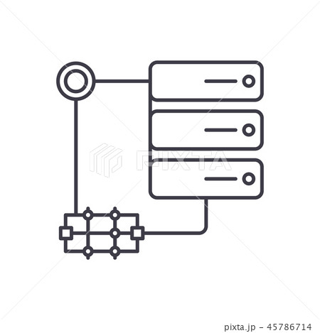 Server technology line icon concept. Server technology vector linear illustration, symbol, sign 45786714