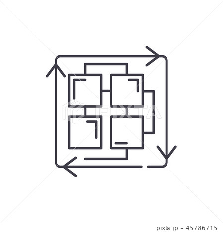 Sequence of processes line icon concept. Sequence of processes vector linear illustration, symbol 45786715