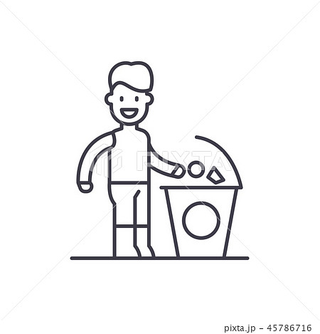Separate trash line icon concept. Separate trash vector linear illustration, symbol, sign 45786716