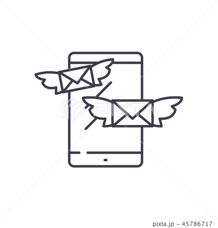 Sending messages line icon concept. Sending messages vector linear illustration, symbol, sign 45786717