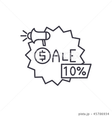 Sales line icon concept. Sales vector linear illustration, symbol, sign Sales line icon concept. Sales vector linear illustration, symbol, sign 45786934
