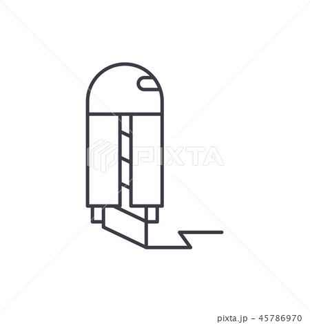 Paper knife line icon concept. Paper knife vector linear illustration, symbol, sign Paper knife line icon concept. Paper knife vector linear illustration, symbol, sign 45786970