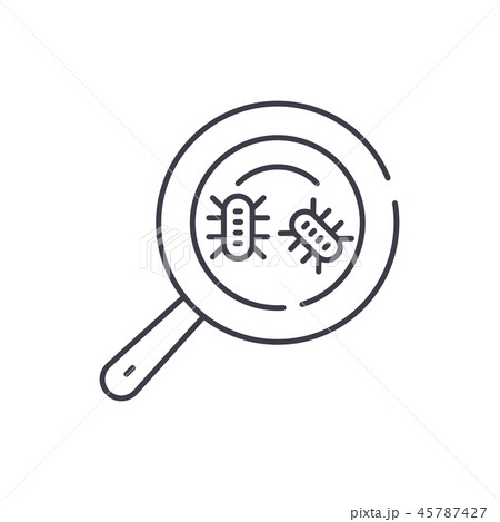 Microbial analysis line icon concept. Microbial analysis vector linear illustration, symbol, sign 45787427