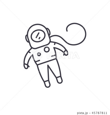 Cosmonaut line icon concept. Cosmonaut vector linear illustration, symbol, sign Cosmonaut line icon concept. Cosmonaut vector linear illustration, symbol, sign 45787811