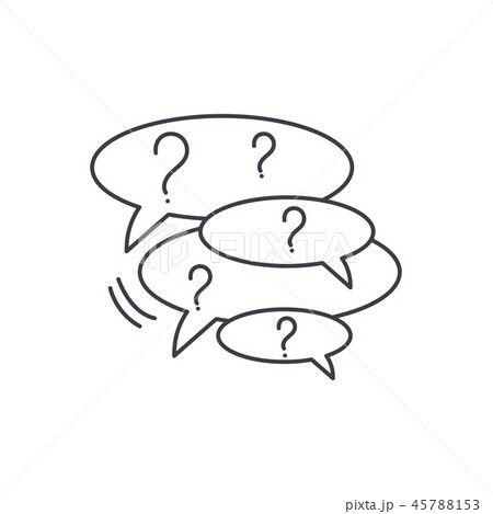 Collection of questions line icon concept. Collection of questions vector linear illustration 45788153