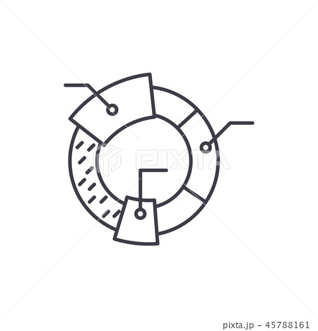 Cohort analysis line icon concept. Cohort analysis vector linear illustration, symbol, sign 45788161