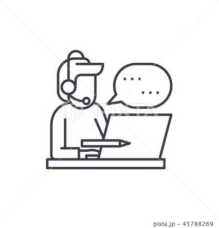 Client support line icon concept. Client support vector linear illustration, symbol, sign Client support line icon concept. Client support vector linear illustration, symbol, sign 45788269