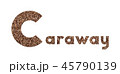 The word Caraway with cumin seeds isolated on white 45790139
