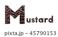 The word Mustard with black mustard seeds isolated on white 45790153