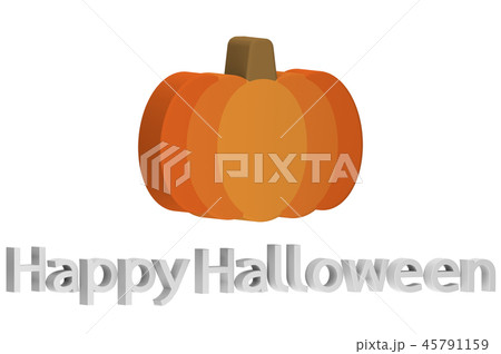 Halloween pumpkin with text for Happy Halloween 45791159