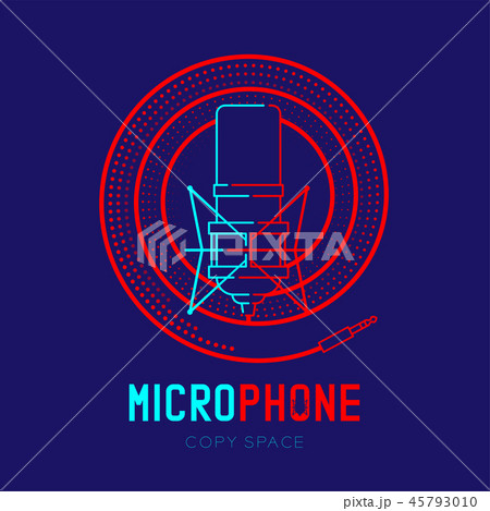 Retro Microphone logo icon outline stroke 45793010